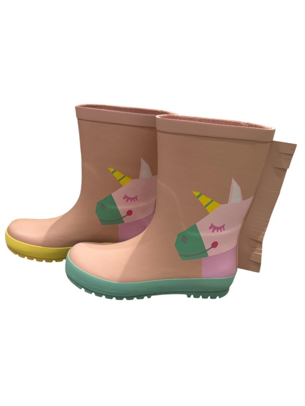 STELLA MCCARTNEY KIDS pink unicorn rain boots - 34 youth (4 big kid)